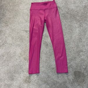 Carbon38 Pink Ribbed leggings with sparkle Size M